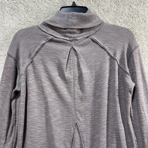 Free People Gray Tunic Women's XS Split Back Cowl Neck Long Sleeve Pullover Top - Picture 10 of 10